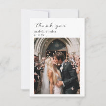 Carte de Mariage photo personnalisée Merci