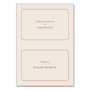 Carte de Mariage pliable Boho Ivoire simple