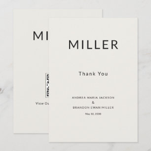 Carte de Mariage Remerciements QR Architecturale