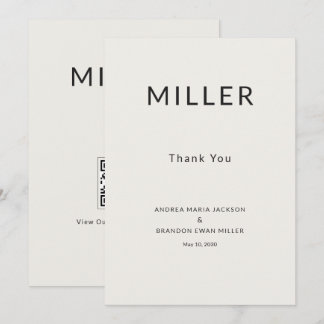Carte de Mariage Remerciements QR Architecturale