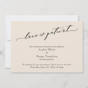 Carte de mariage reporté avec crème de l'amour est