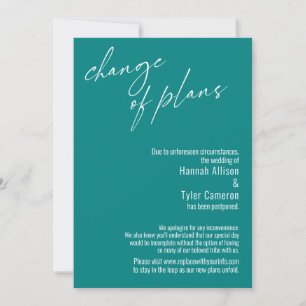 Carte de mariage reporté Changement de plans