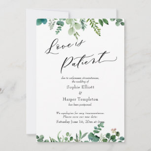 Carte de mariage reporté Eucalyptus 'L'amour est p