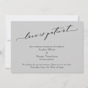 Carte de Mariage Reporté Gris Clair 'L'amour est P