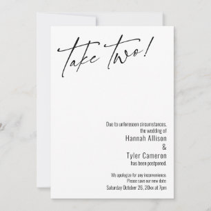 Carte de mariage reporté simple Take Two moderne !