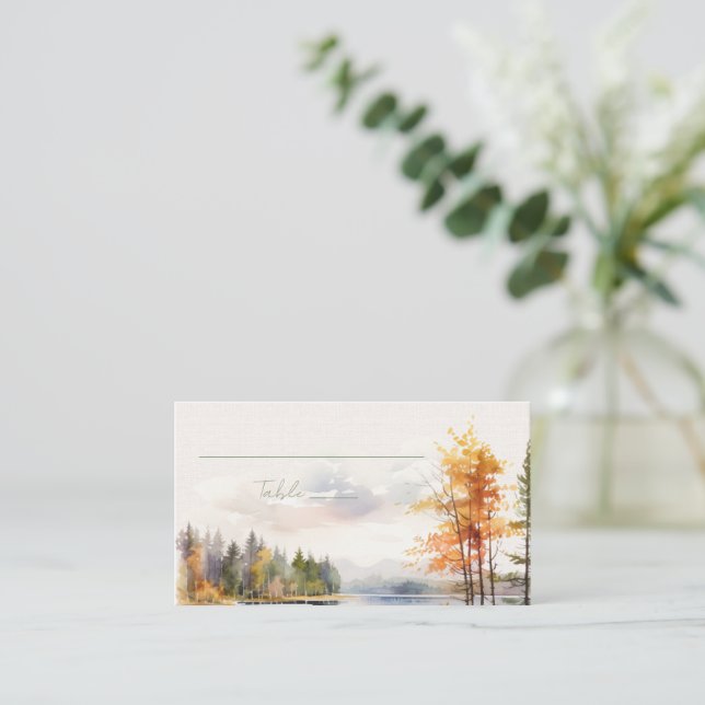 Carte de Mariage romantique du lac de chute (Debout devant)