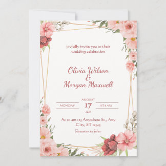 Carte de mariage Rose Blanche