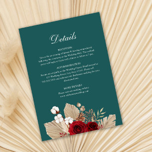 Carte de Mariage Rose turquoise de Bourgogne