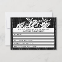 Carte de Mariage RSVP Pois de mode de blocage des