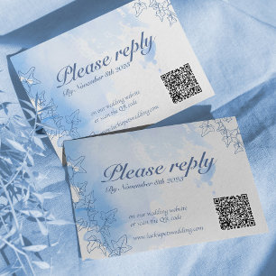 Carte de Mariage RSVP pour flocon d'hiver bleu gla