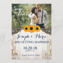 Carte de mariage rustique tournesol dentelle et to