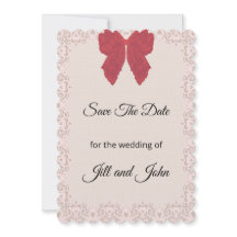 Carte de mariage Save The Date Ruban en dentelle