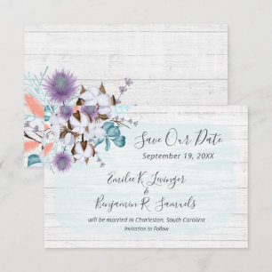 Carte de mariage Save The Date Sud Coton Country