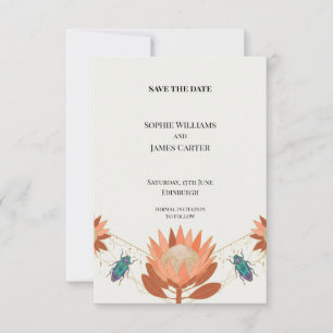 Carte de Mariage Scarabée Protée Corail Save the D