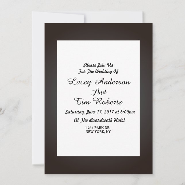 Carte de mariage simple et élégante (Devant)
