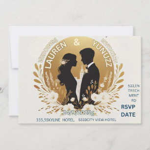 carte de mariage simple et unique