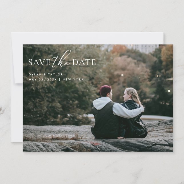 Carte de mariage Simple Moderne avec police mixte  (Devant)