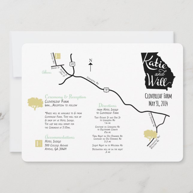Carte de mariage sur mesure (Devant)