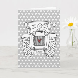 Carte de mariage Tractor Country