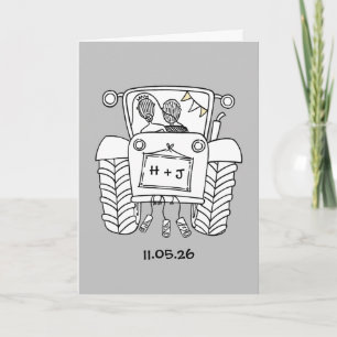 Carte de mariage Tractor Country