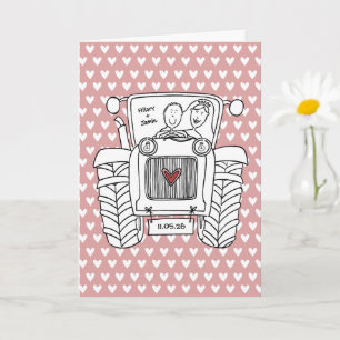 Carte de mariage Tractor Country