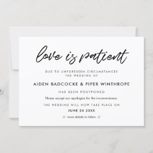 Carte de mariage typographie moderne Amour est pat