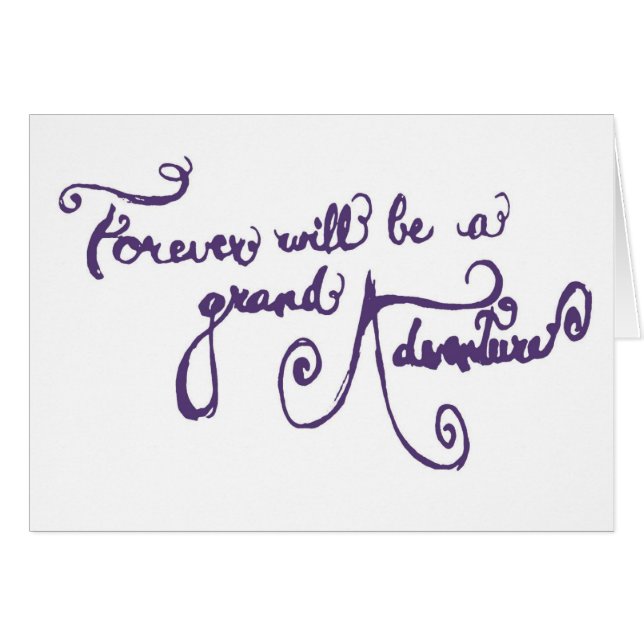 Carte de mariage - une aventure grande (pourpre) (Devant horizontal)