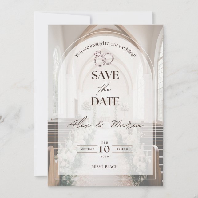 Carte de mariage unique et moderne (Devant)