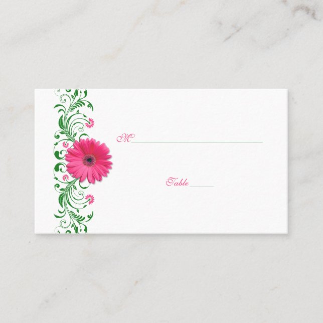 Carte de Mariage verte Rose Gerbera Daisy (Devant)