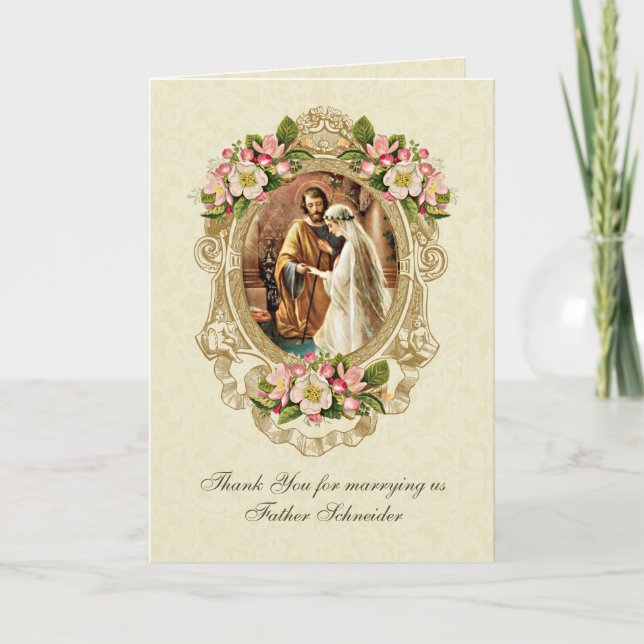 Carte de mariage Vintage catholique (Devant)