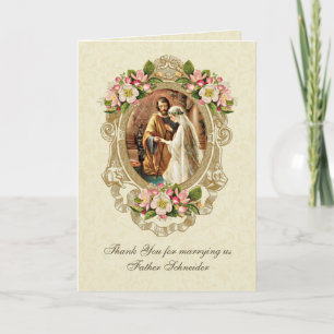 Carte de mariage Vintage catholique