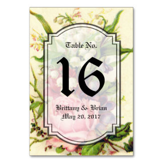 Carte de Mariage vintage Floral Rose