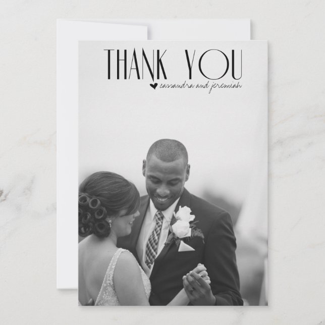 Carte de Mariage Vogue Merci moderne (Devant)