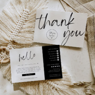 Carte de marque Merci de produits pour petites ent