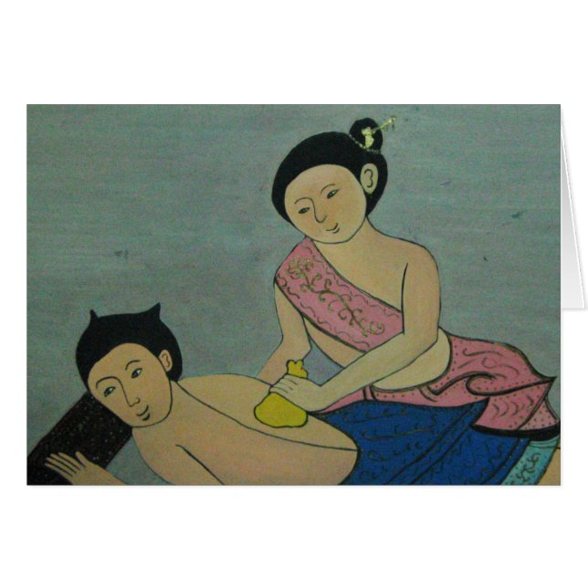 Carte de massage traditionnelle thaïlandaise (Devant horizontal)