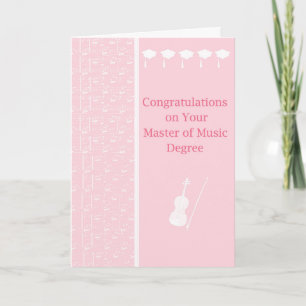 Carte de Master de Musique Diplôme en Rose
