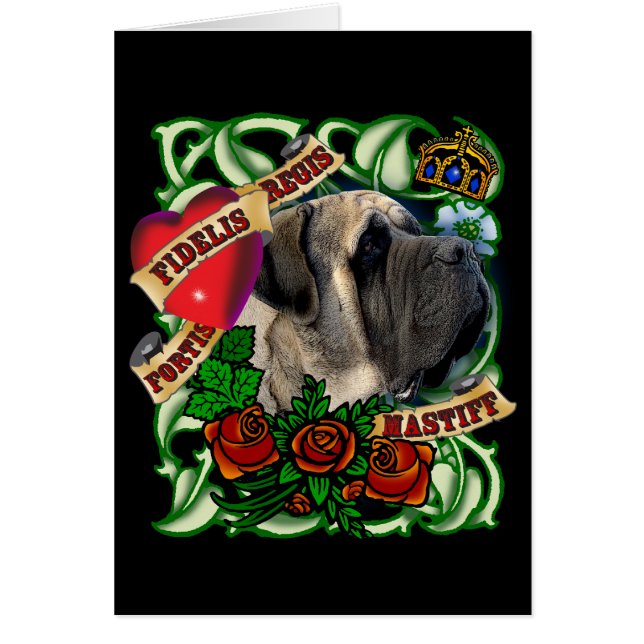 Carte de mastiff de tatouage (Devant)