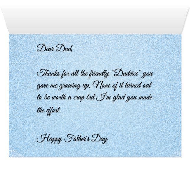 Carte de mauvais avis alternative amusante (Intérieur Horizontal (Bas))