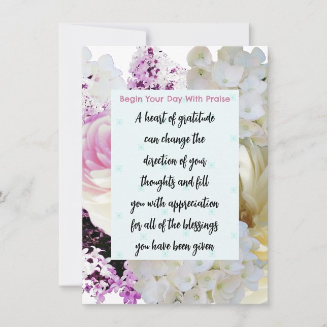 Carte de méditation de Gratitude Bible Verse Flora (Devant)