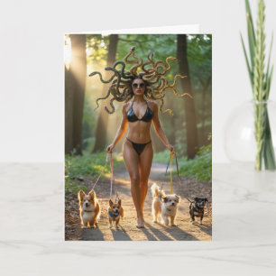 Carte de Medusa promenant le chien