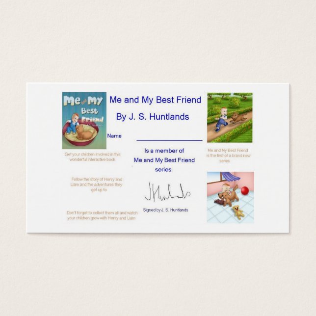 carte de membre moi et mon meilleur ami (Devant)