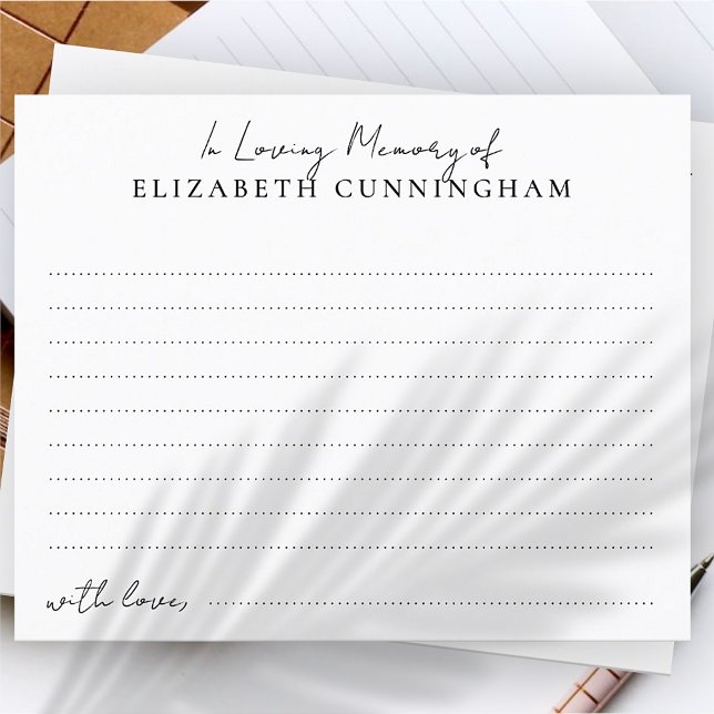 Carte de mémoire funéraire moderne en souvenir aff (Créateur téléchargé)