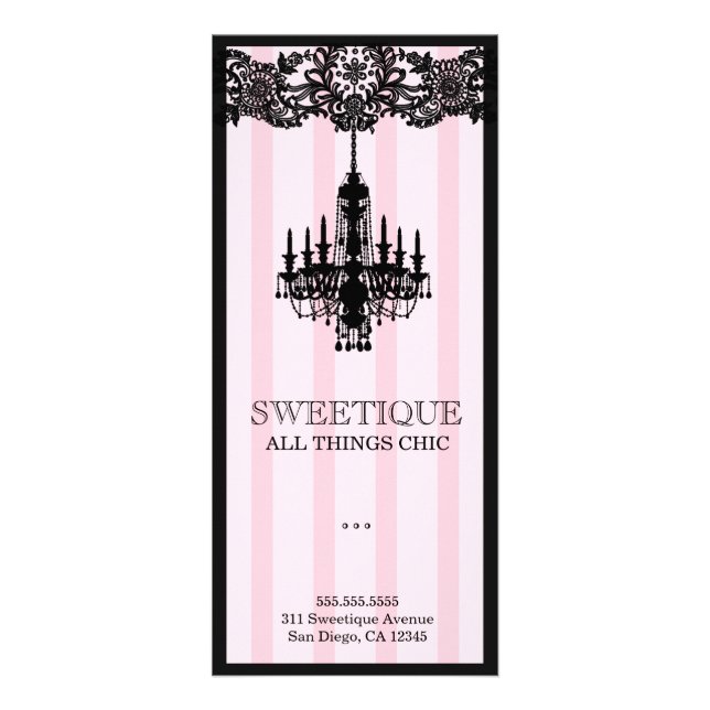 Carte de menu 311 Sweetique Pink Stripes (Devant)