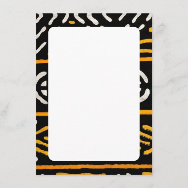 Carte de menu à imprimer africaine (Devant)