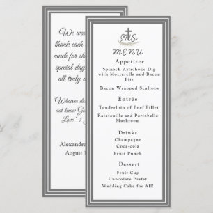Carte de menu à thème Verse de la Bible catholique