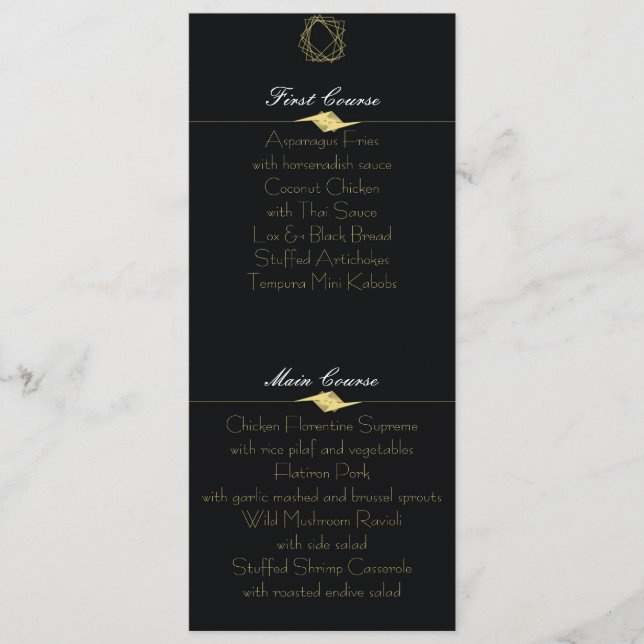 Carte de menu Black & Gold (Devant)