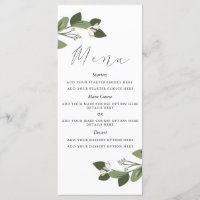 Carte de menu Blushing Sprigs