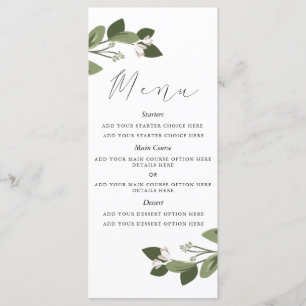 Carte de menu Blushing Sprigs