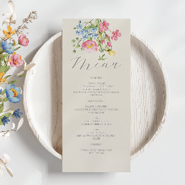 Carte de menu Boho Floral Mariage