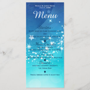 Carte de menu Celestial Sky Sparkle Moon Invitatio